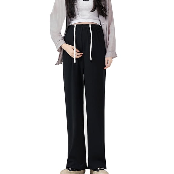 Fengqque Maternity Pants High Waist Support Summer Ice Silk Waistband Cloth Wearing Slim And Slim Ice Silk Pregnant Floor