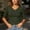 *Army Green, variant on Women's V Neck Elbow Half Sleeve Ribbed Knit Top,Casual Slim Solid Tee Navy,Women's Plus L