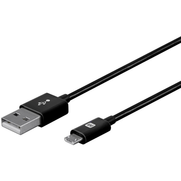 Monoprice USB-A to Micro B Cable - 3 Feet - Black, Polycarbonate Connector  Heads, 2.4A, 22/30AWG - Select Series