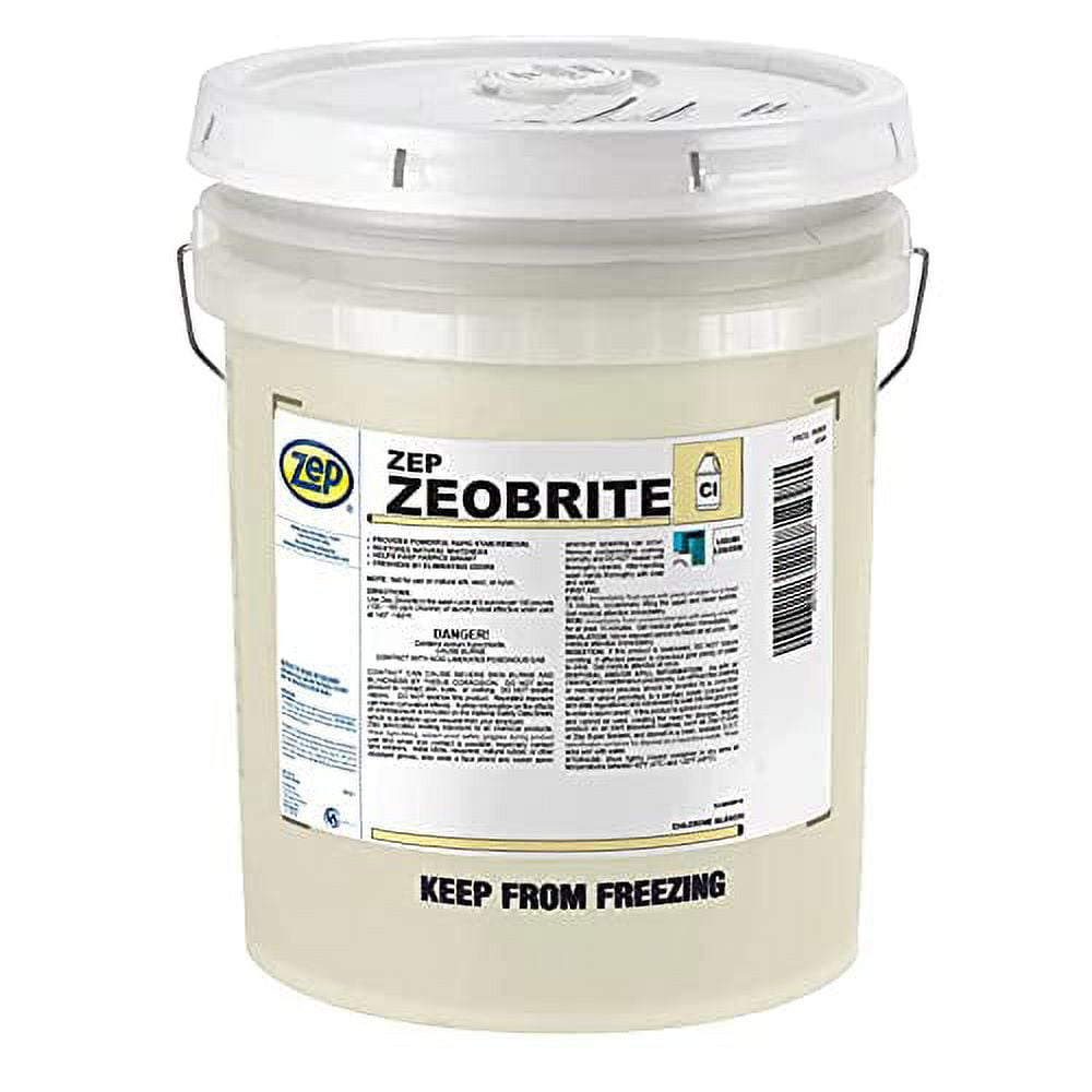 Zep ZEOBRITE Liquid Chlorine Bleach - 5 Gallon (Each) 86835 - Concentrated Commercial Formula That Renews The Brightness and Whiteness of Fabric While Eliminating Odors