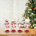 thumbnail image 6 of Kokiya Wooden Nutcracker Christmas Nutcracker Ornament 10cm Collectibles Puppet Mini Figure for Weddings Indoor Party Favors White Red, 6 of 9