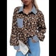 thumbnail image 1 of Blusas de Larga con Estampado de Leopardo A Rayas para Mujer, Camisas con Cuello Abotonado y Estampado de Guepardo. Estampado de Leopardo L, 1 of 8