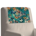 thumbnail image 7 of TSOVTHRID Butterfly Boho Mandala Green Print Recliner Headrest Protector Non Slip PU Leather Sofa Headrest Cover Furniture Protector with Adhesive Backed Hook and Loop,17x27in, 2 Pieces, 7 of 7