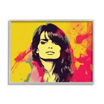 Stupell Industries Modern Penelope Cruz Abstract Painting Gray Framed Art Print Wall Art, 30 x 24