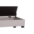 thumbnail image 3 of Cosmopolitan 44 inch Wide Rectangle Storage Ottoman Bench with Open Bottom in Cloud Grey Linen Look Fabric, 3 of 12