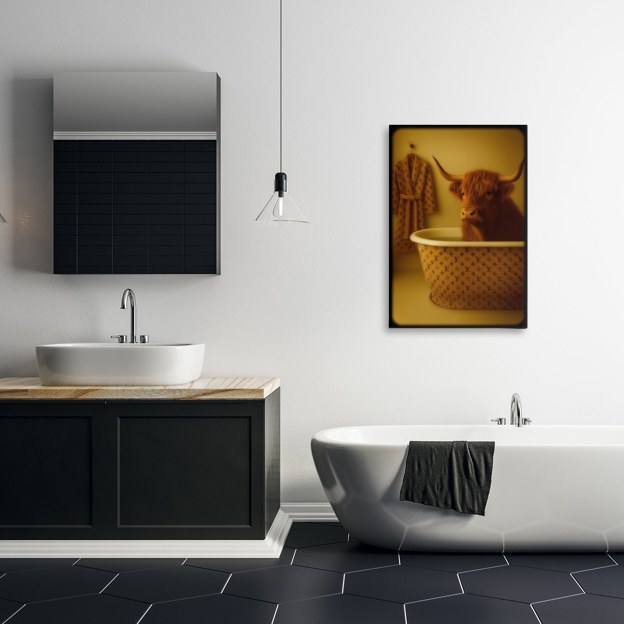 Stupell Industries Couture Highland in Luxury Tub Canvas Wall Art, design by Grotto Studios