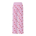 thumbnail image 6 of LEJHVAQK Valentine's Day Pajama Pants for Women Heart Printed Pjs Sleep Pants Comfort Waist Wide Leg Lounge Pants with Adjustable Drawstring, 6 of 6