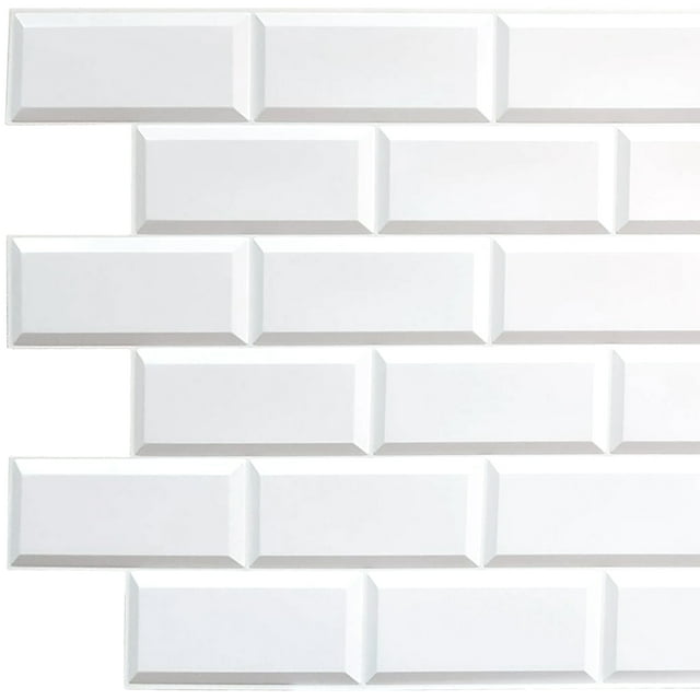 Panneau Mural 3D en PVC Imitation Briques Blanches Dundee Deco, 3,2 Pi X 1,6 Pi, Décoration Intérieure pour Panneaux Muraux, Application Commerciale et Résidentielle, 5 Pi2 Chacun, Lot de 10