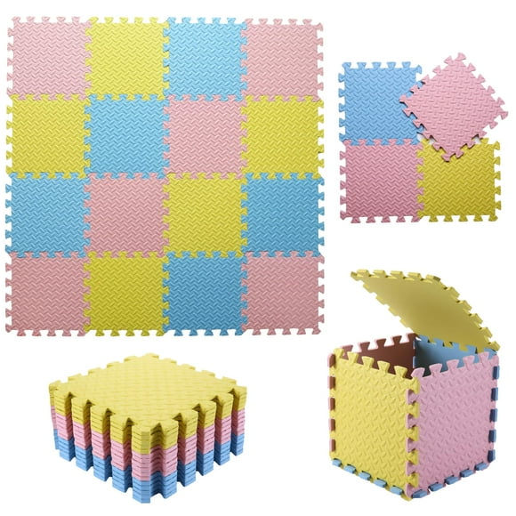 Alfombra de juego de espuma Tamiplay de 0,4 cm de grosor, 16 baldosas entrelazadas