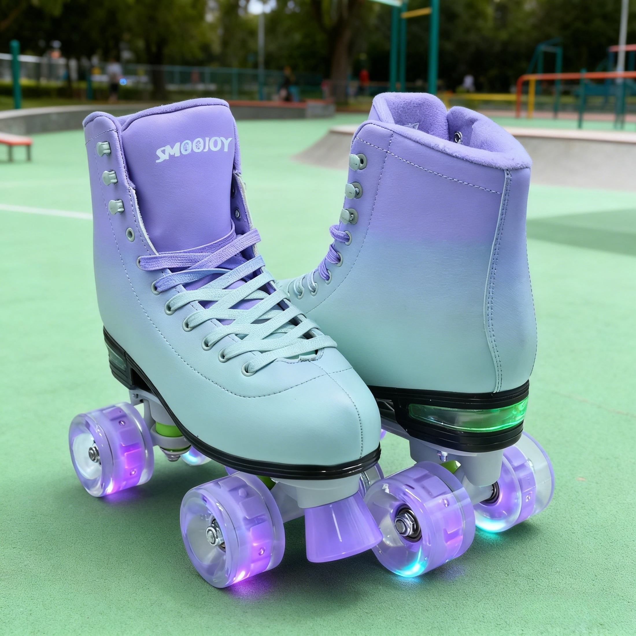 JZY Quad Roller Skates with Light-Up Wheels,High-Top Design for Women, Men & Teens