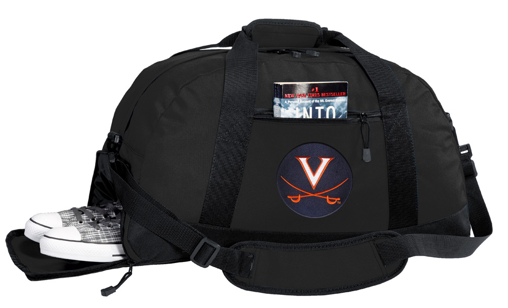 SMALL Official WVU Duffel Bag - 10.5x21x10 Inch West Virginia University Gym Bag Or Overnight Carryon