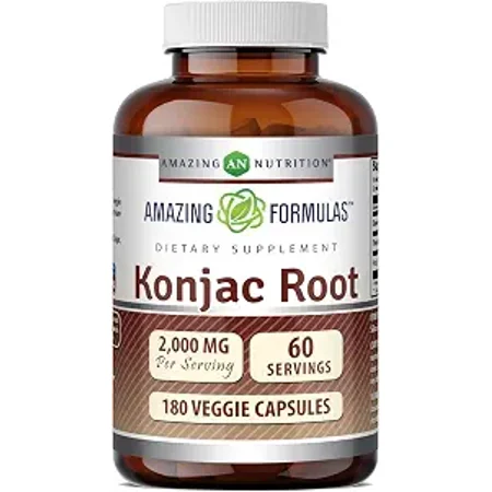 Amazing Formulas Konjac Root - 2000 mg per Serving of 3 Veggie Capsules, 180 Veggie Capsules Per Bottle - Supports Healthy Weight Management, Supports Digestive Health, Promotes Feeling of Satiety*