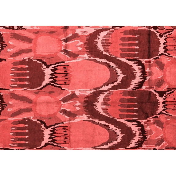 Ahgly Company Indoor Rectangle Abstract Red Modern Area Rugs, 7' x 9'