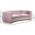 thumbnail image 6 of Meridian Furniture Julian Contemporary Velvet Sofa in Pink, 6 of 8