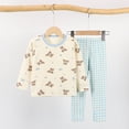 thumbnail image 5 of 2 Piece Pajama Set For Girls,Cotton Cartoon Pattern Sleepwear Pjs Set,6-12 Months 12-24 Months 2t 3t 4t 5t 6t 7t 8t 9t Children(Sky Blue,6-12 Months), 5 of 8