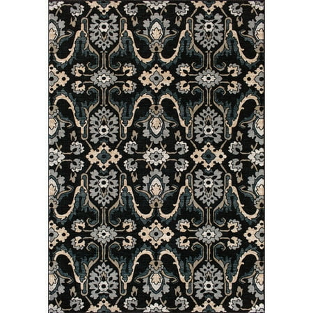 Central Oriental Oxford Dusk Orsina Black Blue Area Rug Oxford Dusk Orsina Black Blue Area Rug