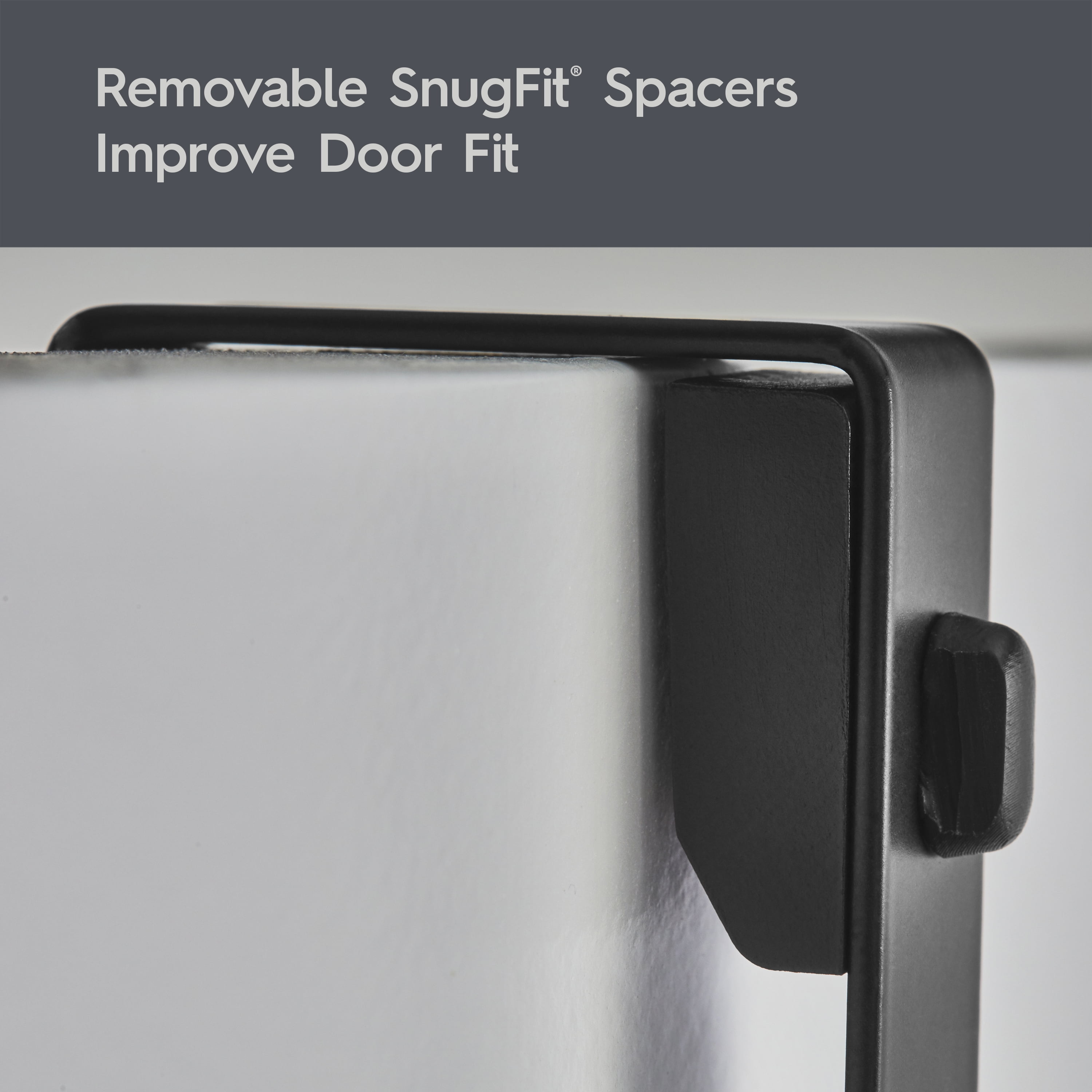 Better Homes & Gardens SnugFit Over-the-Door Hook Rack – 3 Double Hooks, Matte Black Steel