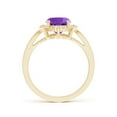 thumbnail image 2 of ANGARA Natural 2 Ct. Amethyst with Diamond Halo Ring in 14K Yellow Gold for Women (Ring Size: 3.5), 2 of 8