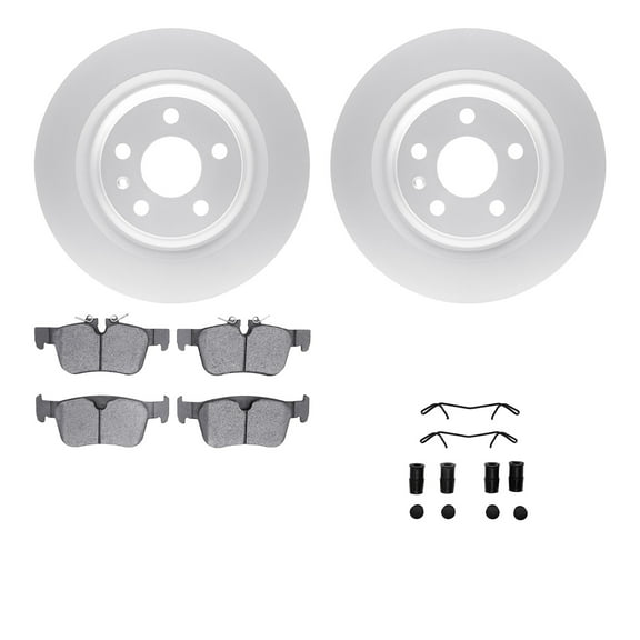 Dynamic Friction Company Rear Geospec Brake Rotors with 5000 Euro Ceramic Brake Pads includes Hardware 4612-27037