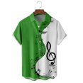 thumbnail image 1 of Men's Shirt Summer Hawaiian Shirt Pattern Print Fashion Music Notes Outdoor Street Short Sleeved Printed Clothing Designer Style, 1 of 5