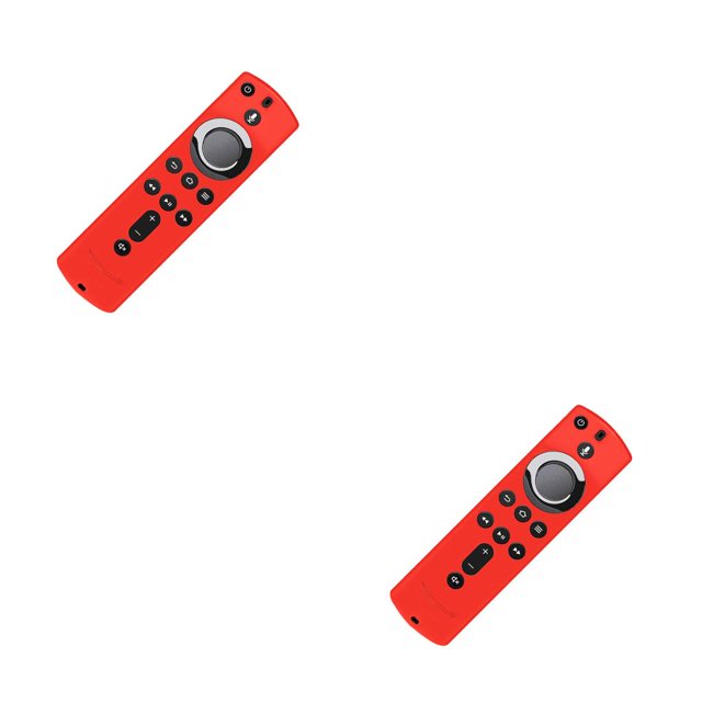 Kearding Cubierta de la caja de protección del control remoto Piezas de repuesto del controlador antichoque Accesorios Fire TV Stick 4K 2nd Gen rojo 2Conjunto
