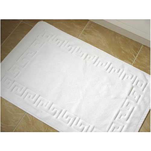 White Bath Mats Terry Towelling 100% Cotton 1000GSM Heavy Quality Pack of 2 