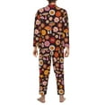 thumbnail image 5 of Bingfone Men'S Pajama Set 2 Piece Loungewear Pjs, Long Sleeve With Pajama Pants-70s Groovy Hippie Retro, 5 of 9