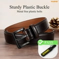 thumbnail image 5 of WHIPPY Non Metal Leather Belt for Men, Nickel Free Belts for Jeans Pants with Hypoallergenic Buckle, 5 of 7