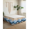 thumbnail image 2 of Blue Yellow Wrap Around Bed Skirts for California King Bed 18" Drop,Bed Skirt with Adjustable Elastic Belt Dust Ruffle Bed Valance for Bedroom Hotel Modern Abstract Oil Painting Ombre Bed Frame Cover, 2 of 7