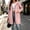 Pink, variant on FDGIU 2026 Spring Fall Women's Mid Length Full Zip Drawstring Hooded Coat, Elastic Cuff Long Sleeve Loose Zip Up Fleece Hoodie Jacket with Big Patch Pockets for Daily Layering