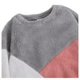 thumbnail image 4 of Dolkfu Woman Sweater Crew Neck White Color Block Sweatshirt Fuzzy Pullover Sweater Fall Tops for Women 2025 Trendy M, 4 of 6