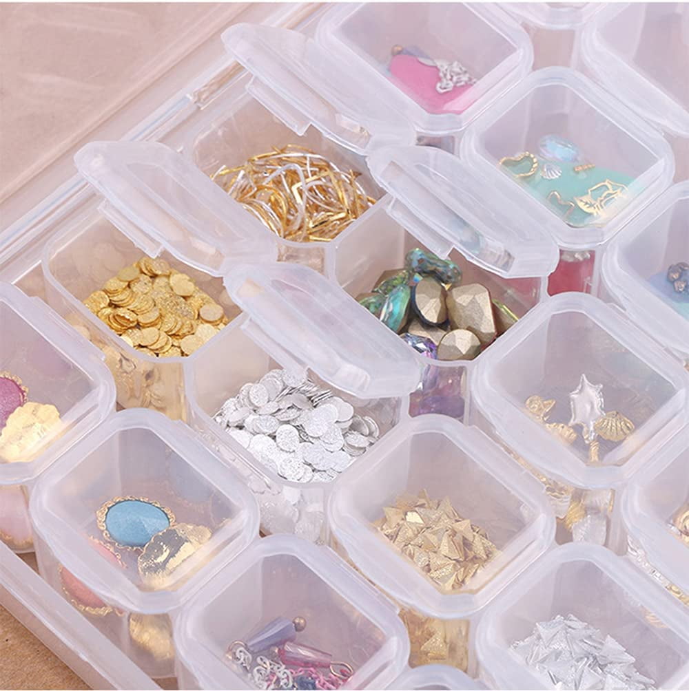 Tofficu 4pcs Nail Art Storage Box Rhinestones Nail Beads Nail Soaking Bowl  Nail Charms Container Clear Jewelry Organizer Nail Charms Organizers Nail