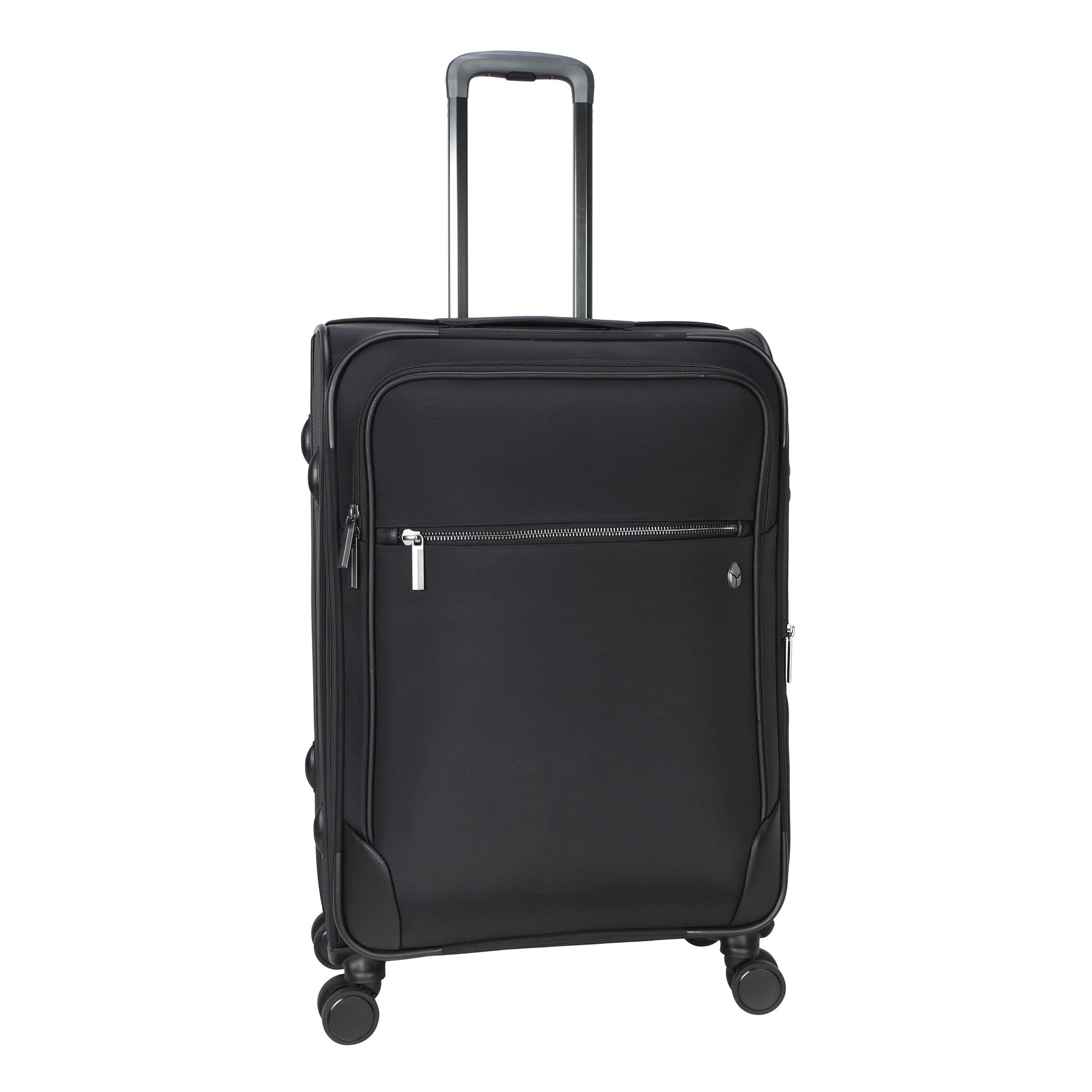 BTL 28-inch Checked Expandable Nylon Softside Upright Luggage With 360-Spinner Wheels and Divider Pockets, Black