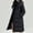 Black, variant on Women Winter Cold Down Coat Long Goose Down Thickened Windproof Hood Slim Fit Warm Snow Coat
