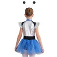 thumbnail image 2 of Aislor Shiny Metallic Alien Dress for Girls with Hair Hoop Cap Sleeve Sequins Zipper Robot Dress Blue 12, 2 of 7