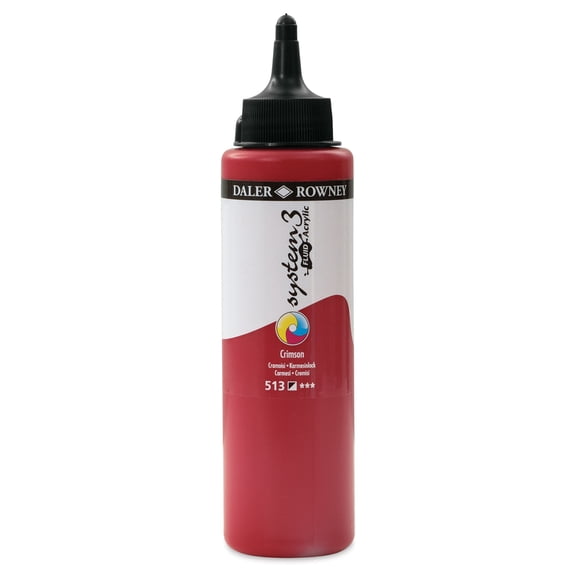 Daler-Rowney System3 Fluid Acrylic - Crimson, 250 ml
