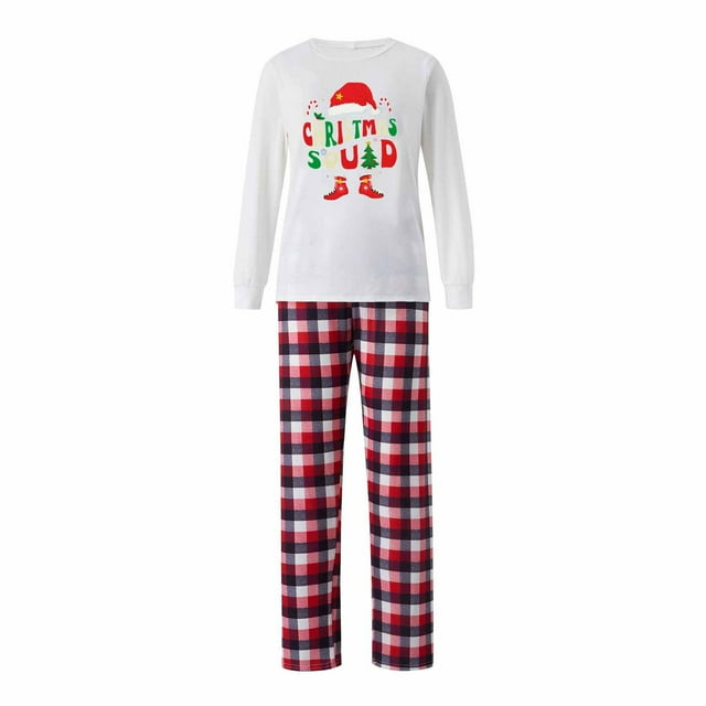 RXMEKW Ensemble de Pyjama de Noël pour Femmes Robe à Manches Longues à Col Rond Tenue Assortie pour la Famille pour Photos des Fêtes et Vêtements d'Intérieur Confortables