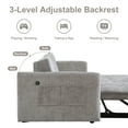 thumbnail image 3 of Noodeniya 57" 3 In 1 Convertible Sleeper Couch Bed with two cup holders, pull out sofa bed with USB and Side Pocket, Grey, 3 of 17