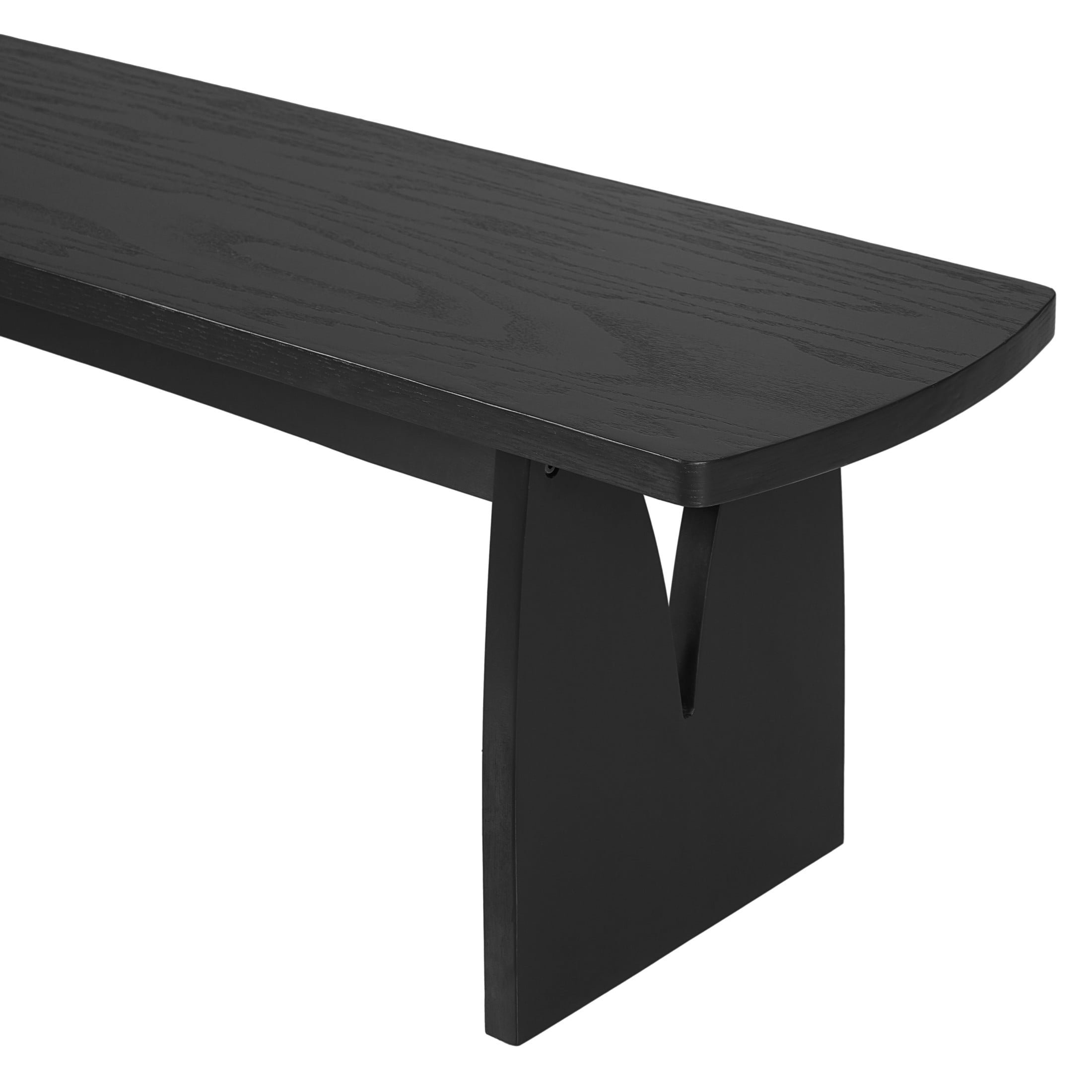 Christopher Knight Home 4-Piece Oval Dining Set for 4, Modern Table with Bench and Rattan Chairs, Black