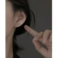 thumbnail image 2 of 925 Sterling Silver Safety Pin Stud Earrings for Women Teens Paper Clip Earrings Punk Earrings Cute Stud Earrings, 2 of 5
