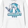 thumbnail image 7 of Minecraft Sword & Hearts Long Sleeve Adult White Hooded Sweatshirt-Small, 7 of 7