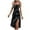 Black, variant on Women Polka Dot Spaghetti Strap Dresses Beach Vacation 2026 Causal Slit Midi Dress Trendy Boutique Clothes