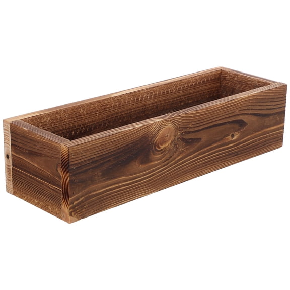 KAKOWELY Brown Cedar Window Boxes Wooden Flower Planter for Garden Balcony Decor