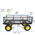 thumbnail image 2 of Harper & Bright Designs Wagon Cart Garden cart trucks make it easier to transport firewood Yellow+Black Maximum static load is 880 lbs., 2 of 9
