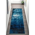 thumbnail image 2 of Well Woven  Sydney Vintage Crosby Blue Modern Distressed Abstract Runner Rug - 2 ft. 7 in. x 12 ft., 2 of 5