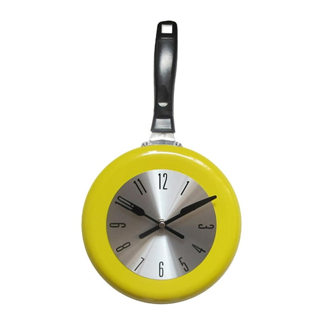 Reloj de pared Zulema sartén decoración hogar dormitorio cocina café amarillo