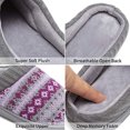 thumbnail image 3 of Ficarrico Zapatillas de casa de espuma viscoelástica para mujer con patrón bordado de punto, 3 of 5