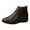 Brown, variant on Vintage Leather Chelsea Boots Women Low Wedge Heel Zipper Booties Casual Nonslip Winter Warm Ankle Boots