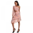 thumbnail image 2 of Robe Maxi d'Été pour Femmes Grande Taille à Col Asymétrique Géométrique, Aguichant, Imprimée, à Enfiler, à une Épaule, Longue, Tenue de Boîte de Nuit, 2 of 3