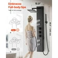 thumbnail image 4 of VEVOR Shower Panel Tower System with Rainfall Shower Head, 49 in Brushed Stainless Steel Shower Column, 4-Function Faucet, Wall-Mount Rain Massage System,with 4 Body Jets, Handheld,and Tub Spout, 4 of 10
